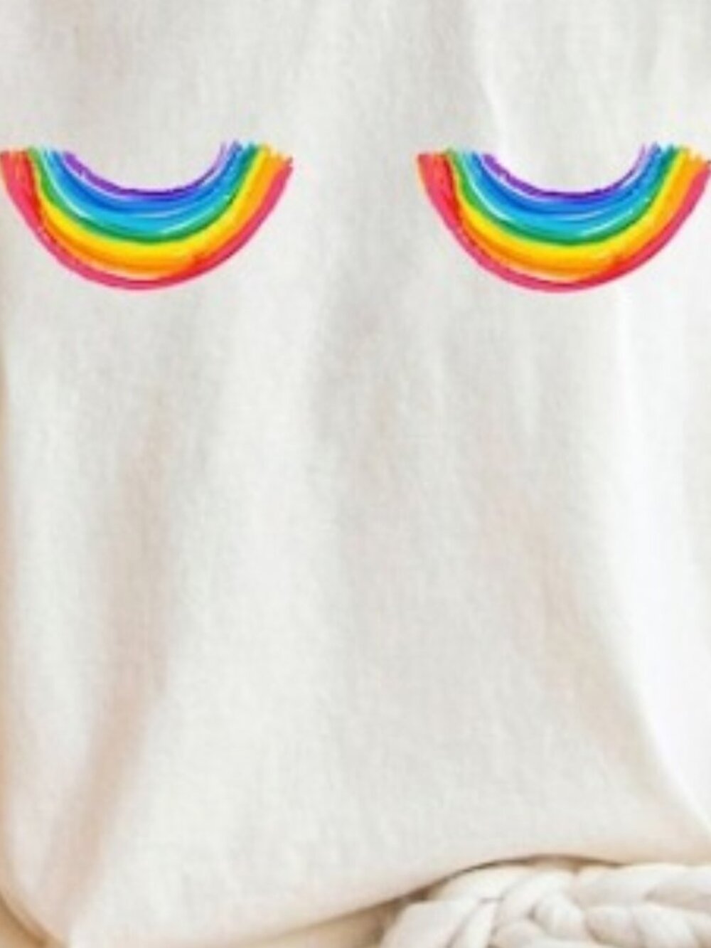 Rainbow Titties Shirt, Pride Tee Y2K Tshirt Clowncore Tee - Picture 2 of 4